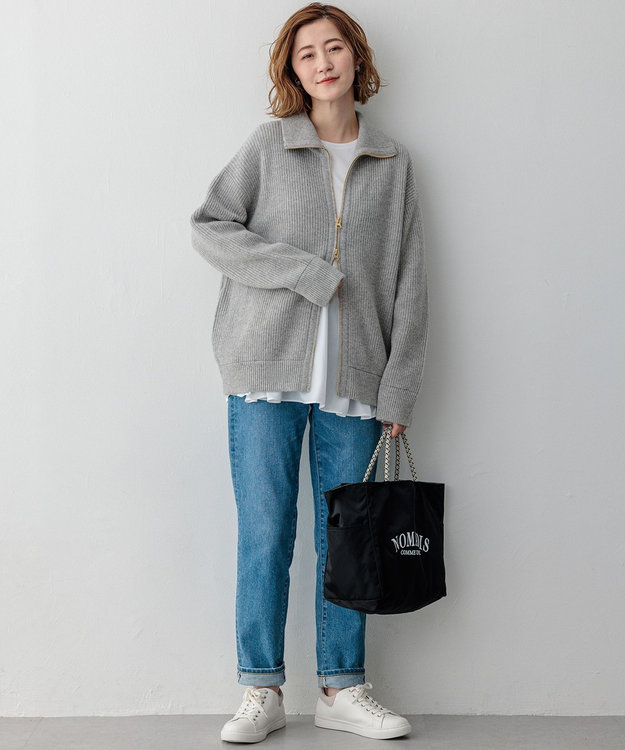 洗える】カシミヤブレンド ジップアップ ニットブルゾン / 23区 S