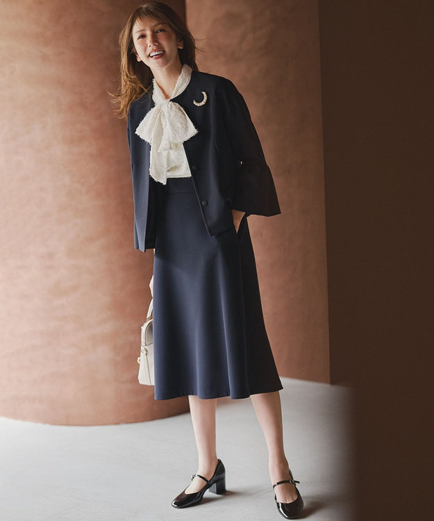 KUMIKYOKU NAVY】コンフォータブルドレープ フレアスカート / 組曲