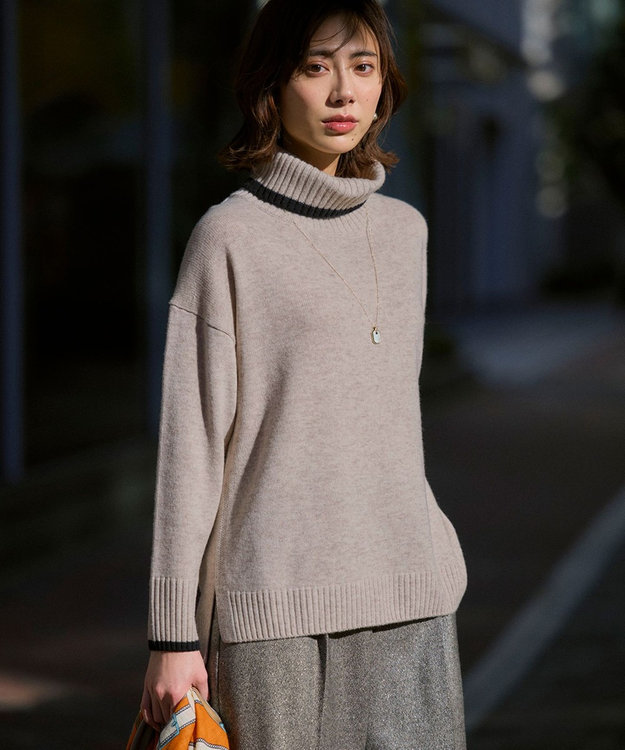 H16◇23区 カシミヤ100% タートルネックセーター(38)オンワード
