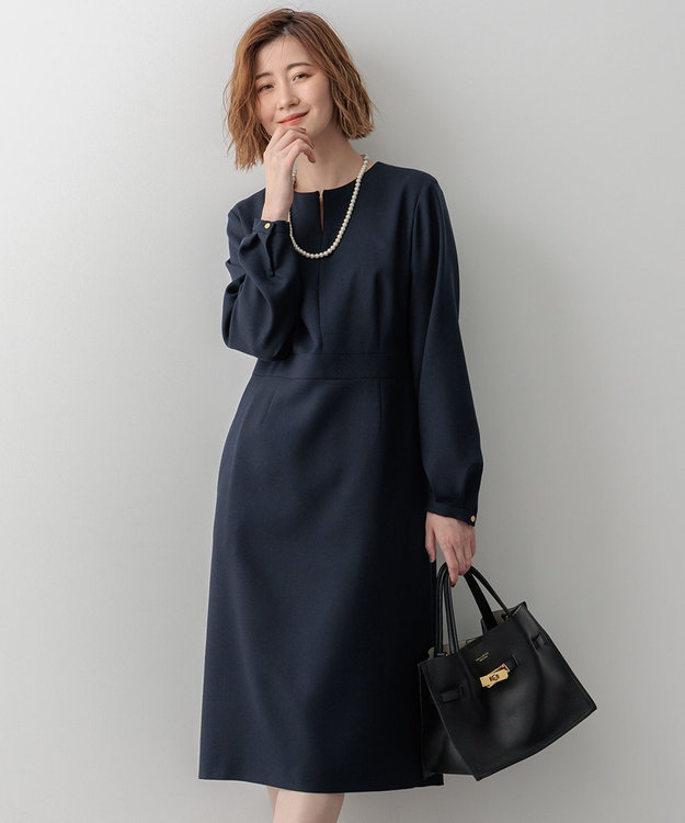 洗える】ウールミックスジョーゼット ワンピース / 23区 L