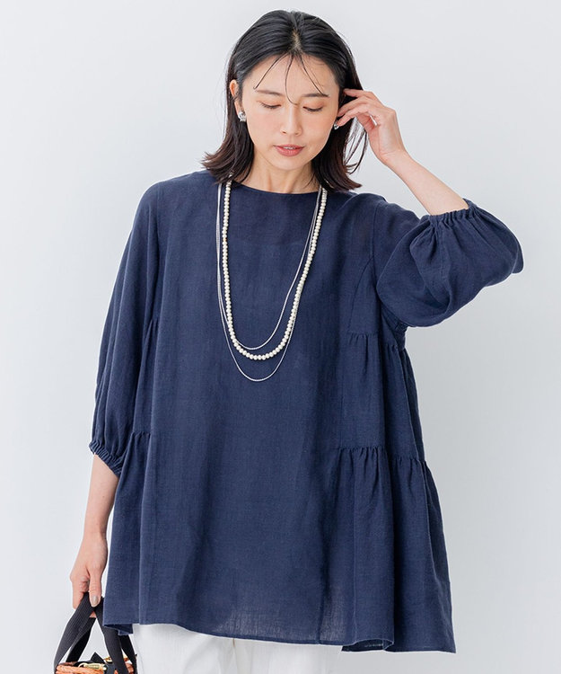 STORY7月号掲載】LIBECO ティアード チュニック ブラウス / 23区