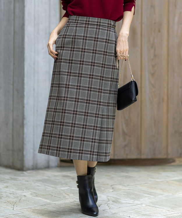 ビューティサーモ2WAYストレッチチェック スカート / ANY SIS L