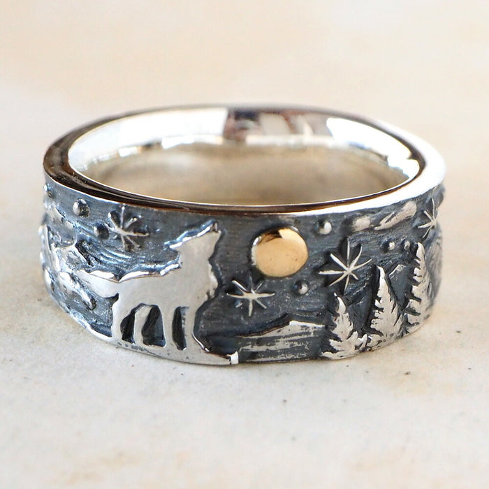 moge（モゲ） 手作りシルバーアクセサリー 月の絆 －狼－ シルバー