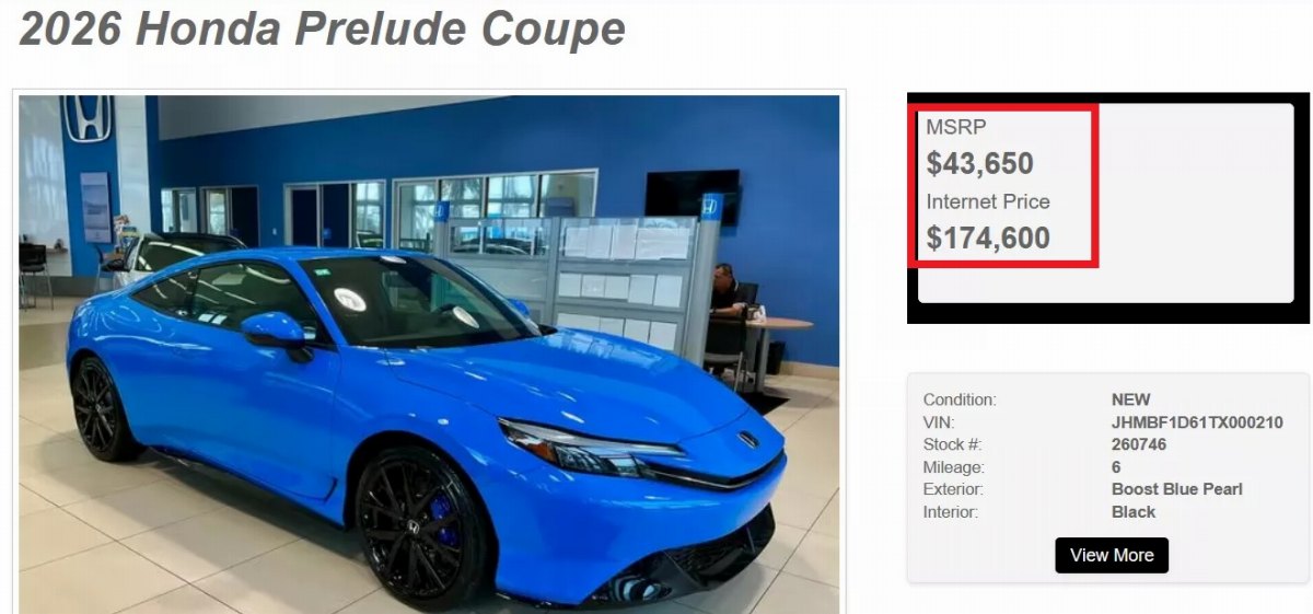 2,000万円上乗せ転売の衝撃】ホンダ正規ディーラーが新型プレリュード