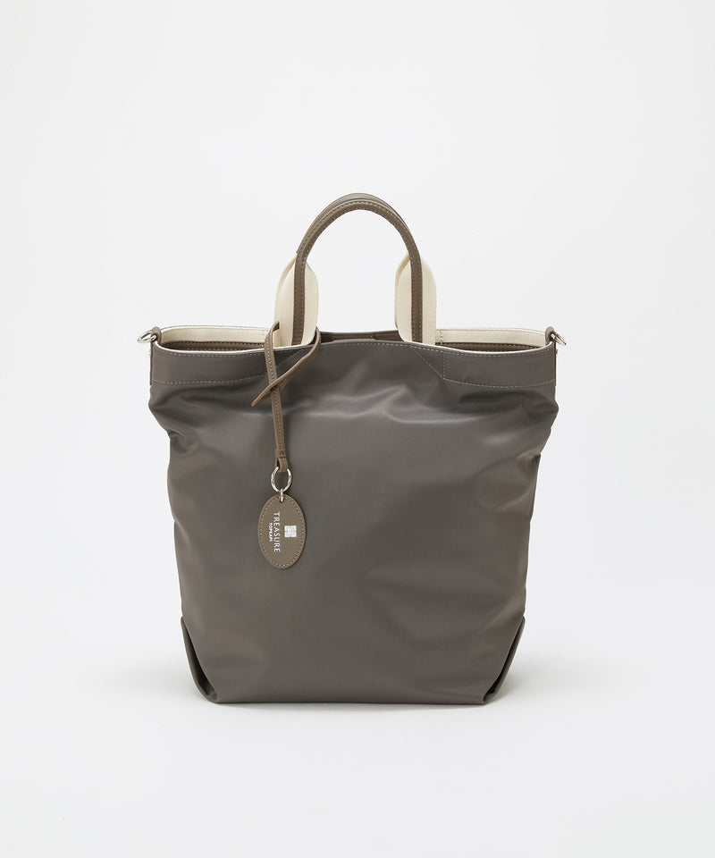 ストライプハンドル ナイロン 縦型 2way トートバッグ A4対応