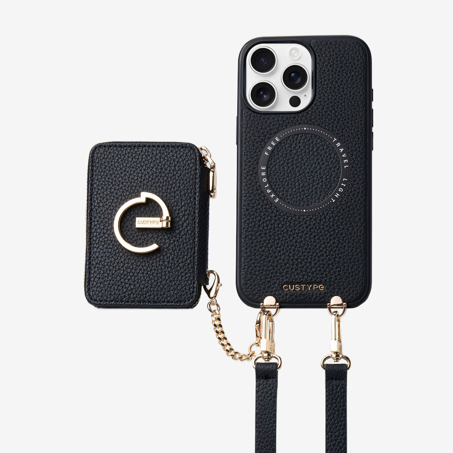 Custype iPhone 13 Pro Cases with Card Holder and Strap, Crossbody