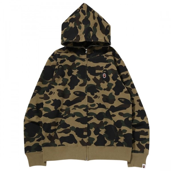 A Bathing Ape Men 1st Camo One Point Full Zip Hoodie green