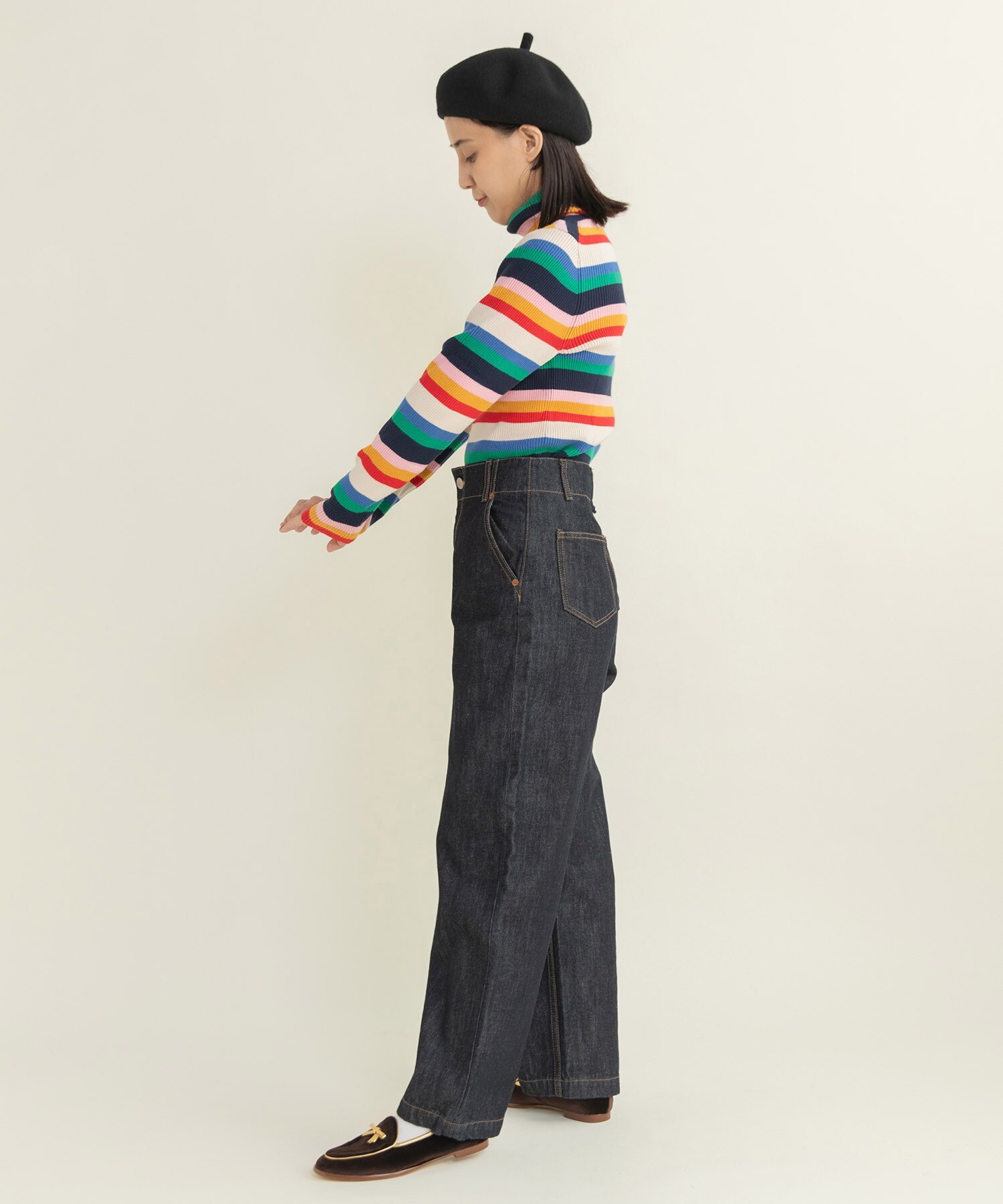 12.5ozデニムハイウエストパンツ