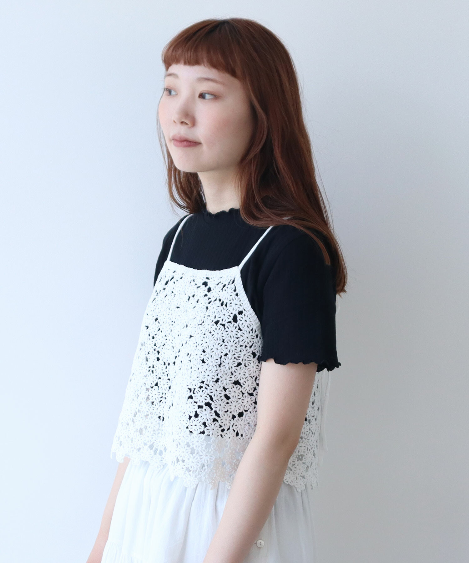 AMBIDEX Store 〇 おはな刺繍 キャミソール(F クロ): bulle de savon