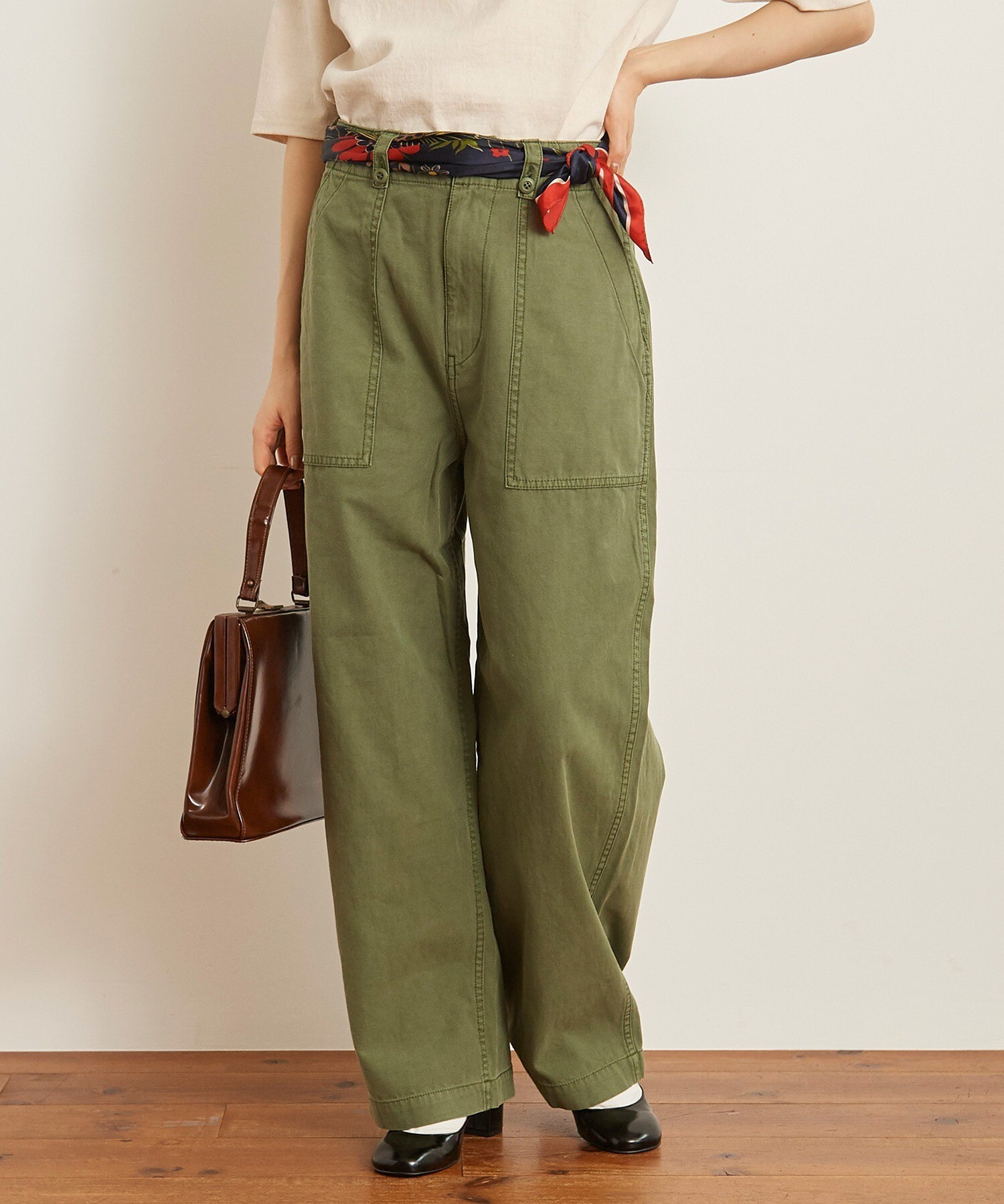 マーブルシュッド】2022AW Feild はかまパンツ カーキ 美品 マーブル