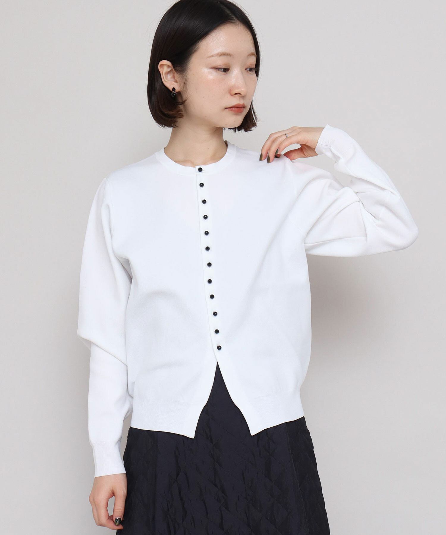 AMBIDEX Store ○PBTポリエステル スムース カーディガン(F クロ): iki