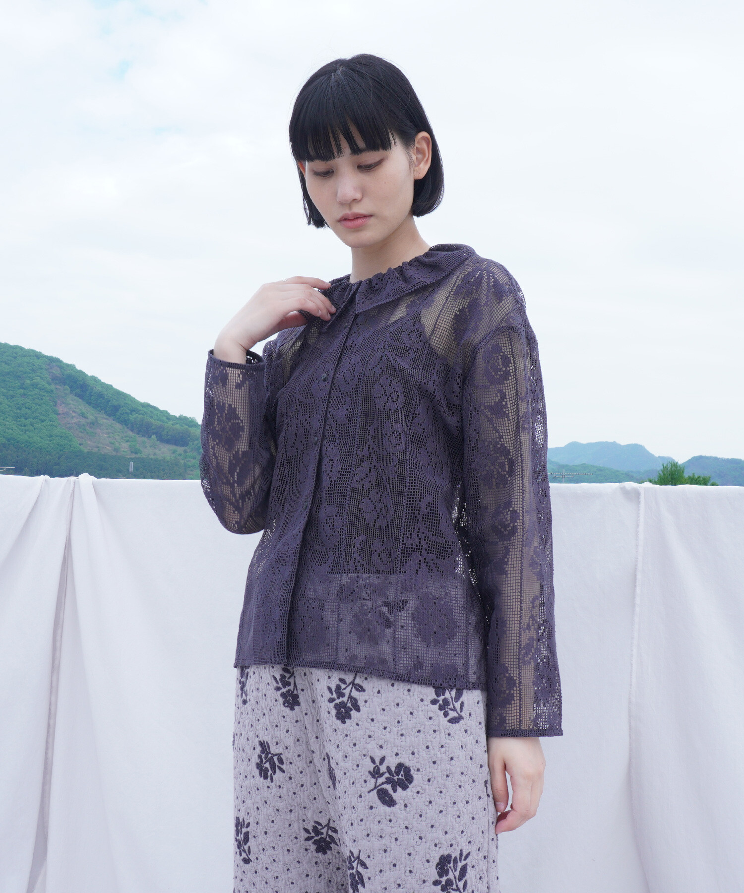 heve バブリーブラウス ブラックheve シアーバブリーブラウスブラック