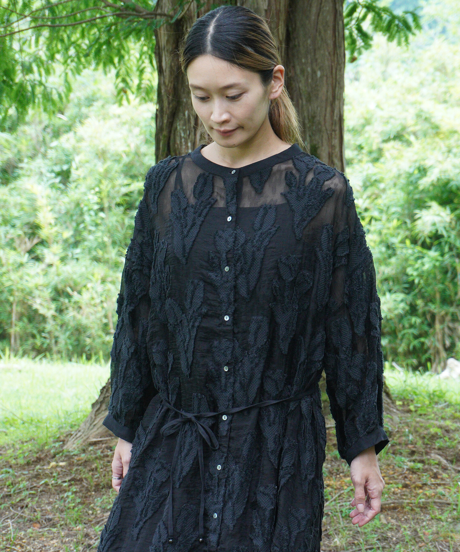 AMBIDEX Store 〇tulip lace jacquard ワンピース(F クロ): Rin