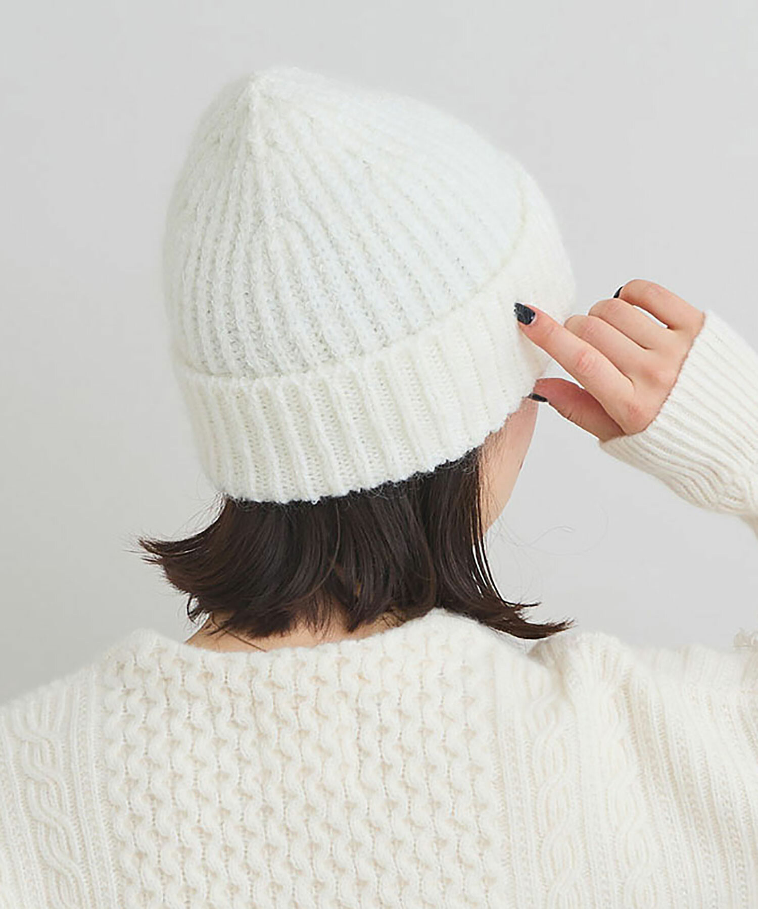 AMBIDEX Store ナイロンリリーヤーン モヘア ニット帽(F クロ): iki