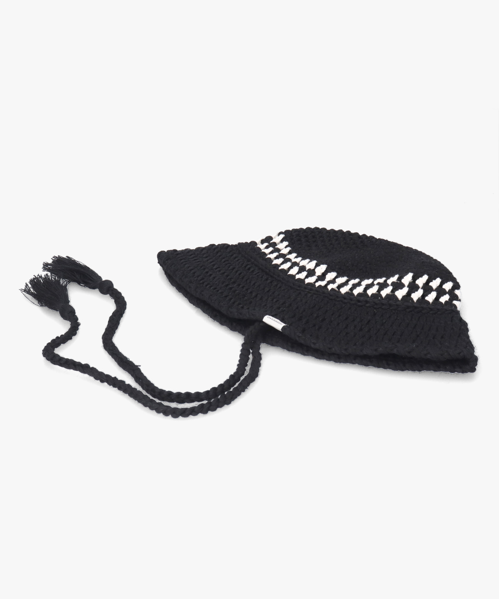 OVERRIDE REC KNIT CROCHET CLOCHE SG | 57cm～59cm(98) BLACK (01