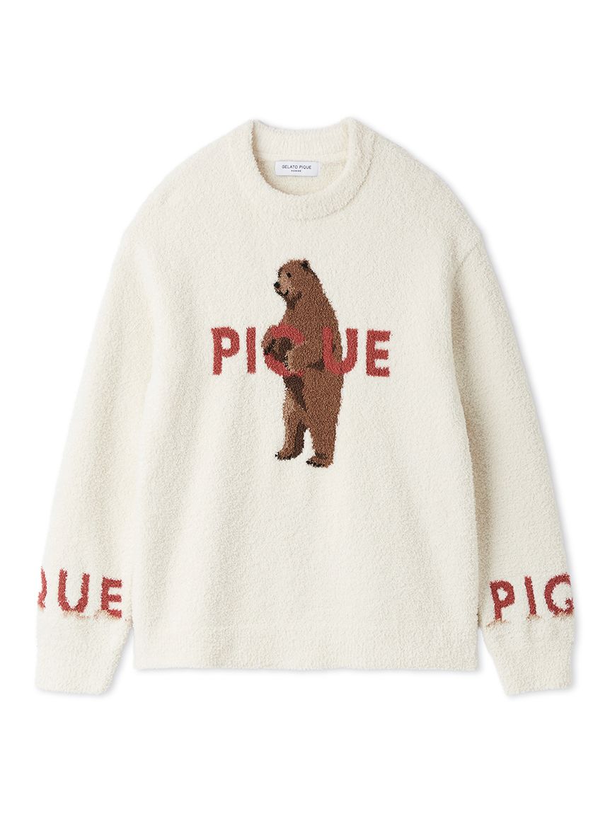 HOMME】パウダーフォレストベアジャガードプルオーバー(ニットプル