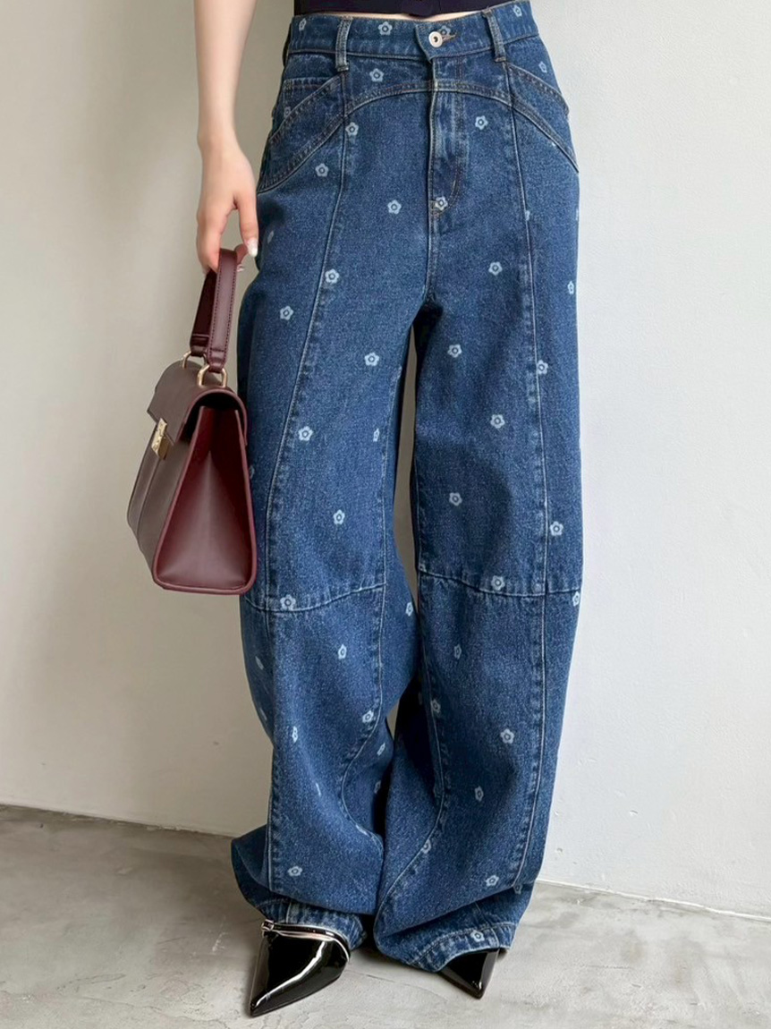 WEB限定】【LILY BROWN×MARY QUANT】デイジー柄ワイドデニムパンツ