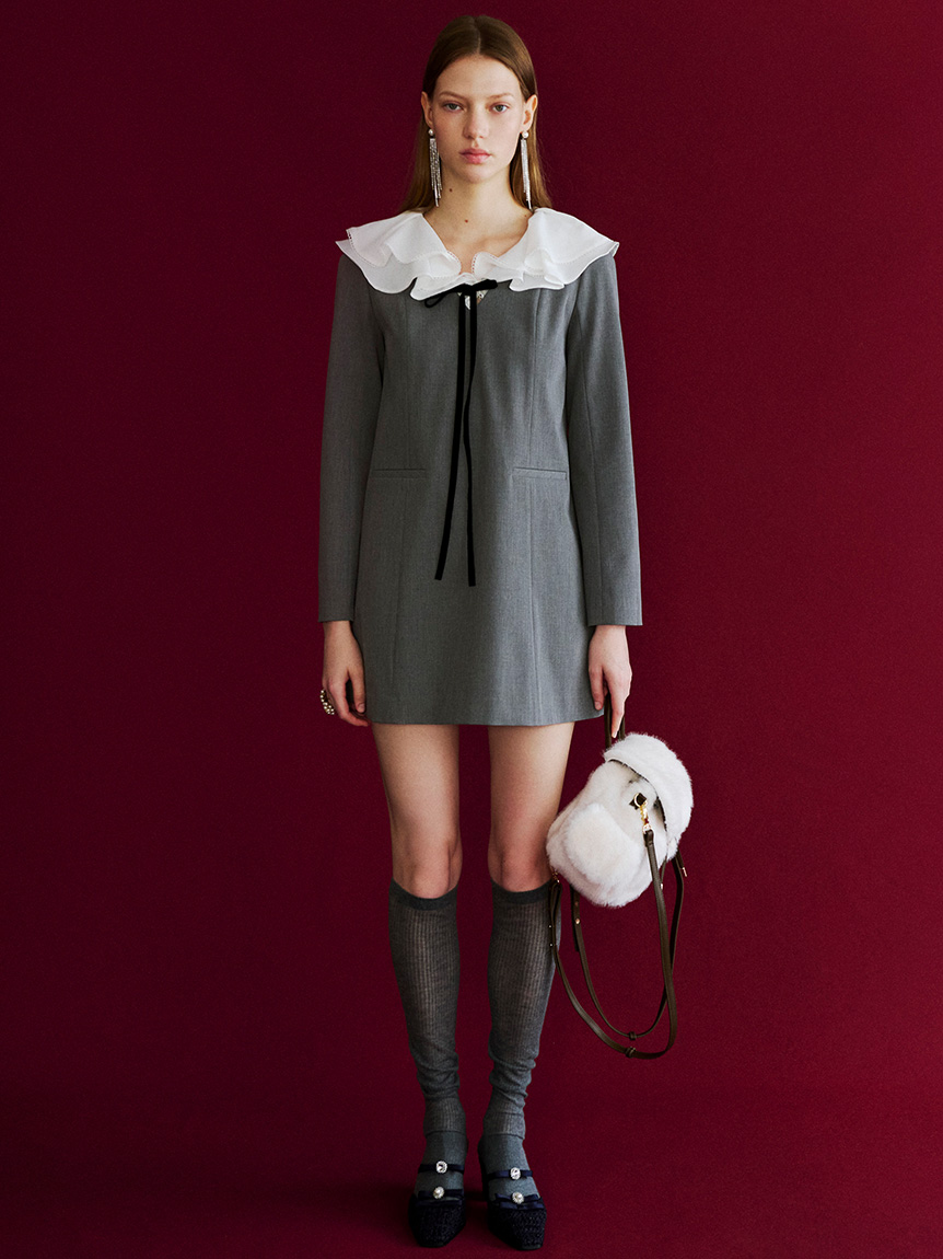 L.B CANDY STOCK]ビジューリボンストラップミュール(パンプス