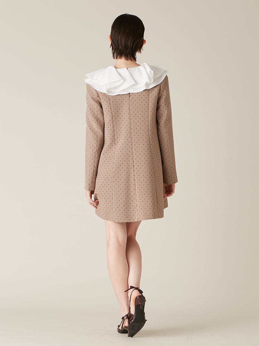 ラッフルカラー付きミニワンピース(ミニワンピース)｜ワンピース｜LILY