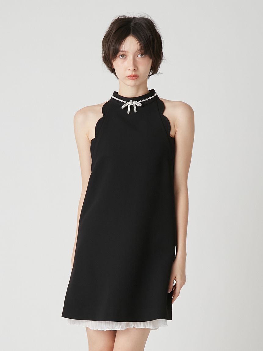 L.B CANDY STOCK]リボンビジュースカラップミニワンピース(ミニ