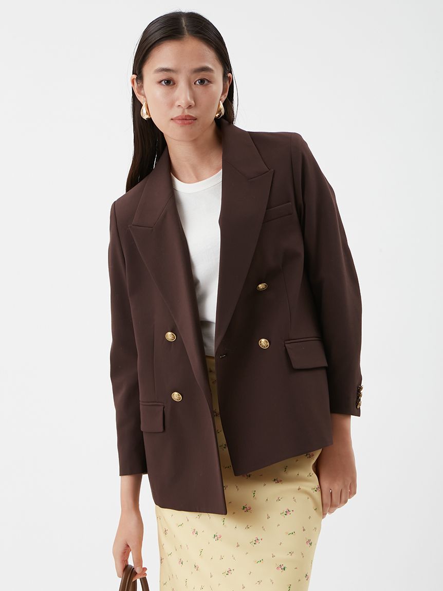 金釦ダブルブレストブレザー(テーラードジャケット)｜アウター｜Mila