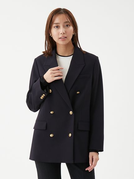金釦ダブルブレストロングブレザー(テーラードジャケット)｜アウター