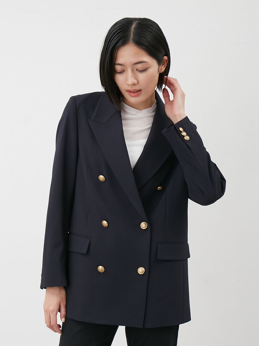 金釦ダブルブレストロングブレザー(テーラードジャケット)｜アウター
