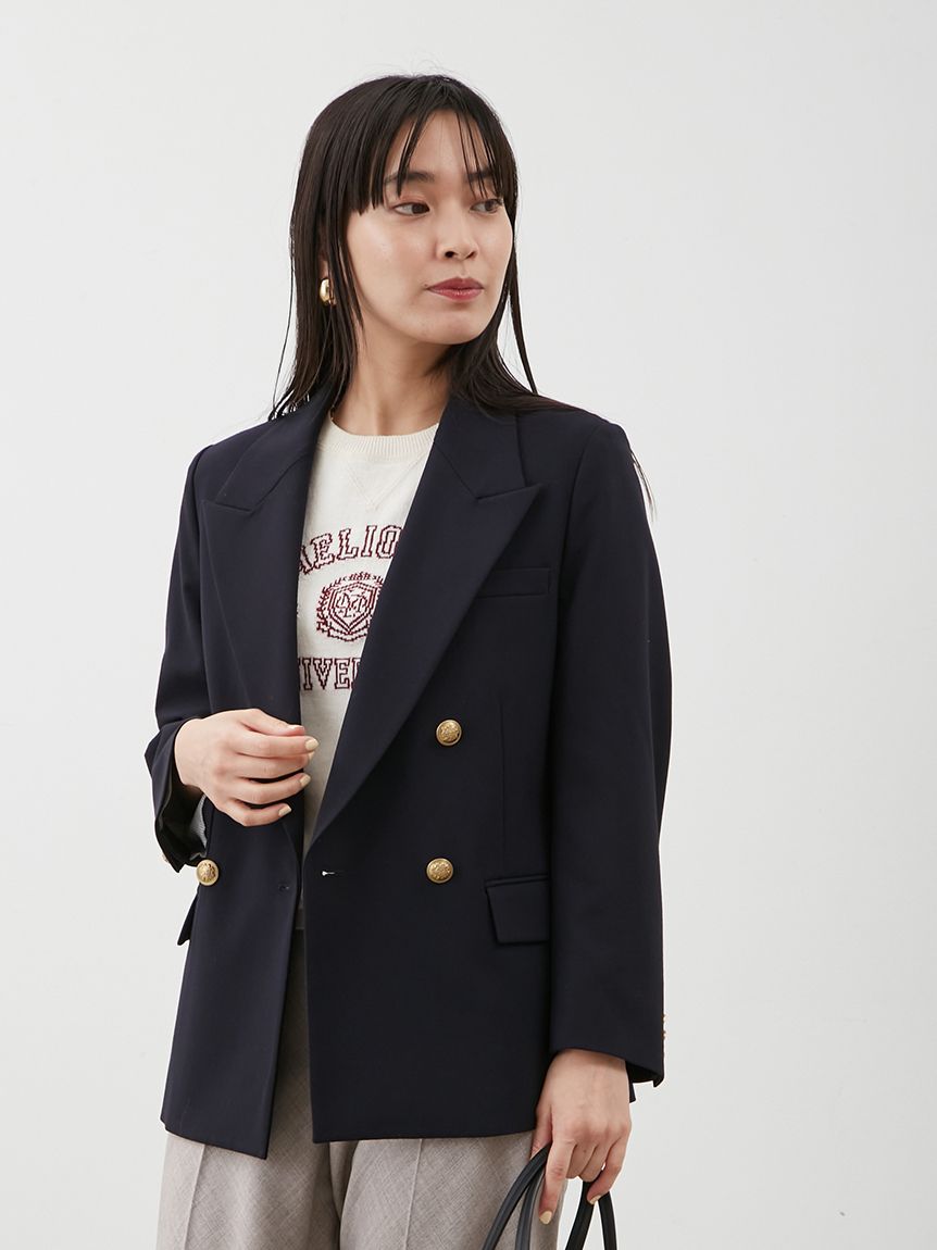 金釦ダブルブレストブレザー(テーラードジャケット)｜アウター｜Mila