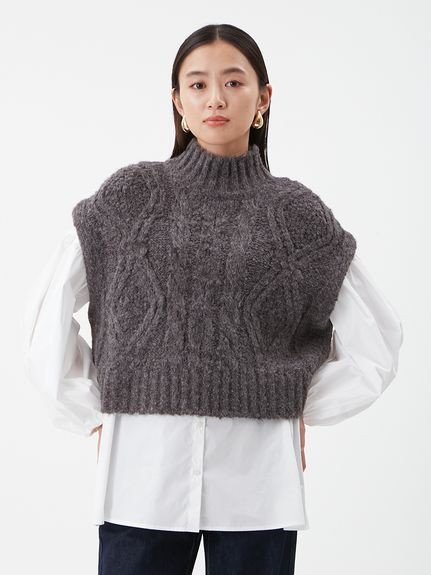 セットアイテム】ケーブルベストシャツレイヤードSET(セットアップ