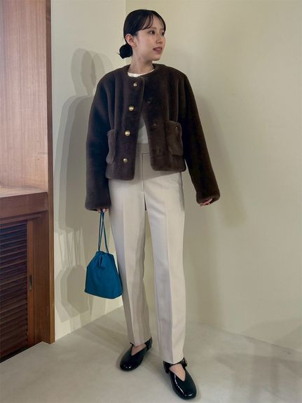 金釦クロップドファージャケット(ジャケット)｜アウター｜Mila Owen