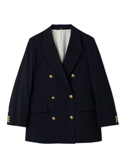 金釦ダブルブレストロングブレザー(テーラードジャケット)｜アウター