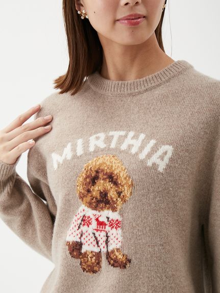 トイプードルクルーネックジャガードニット(ニット)｜トップス｜Mila