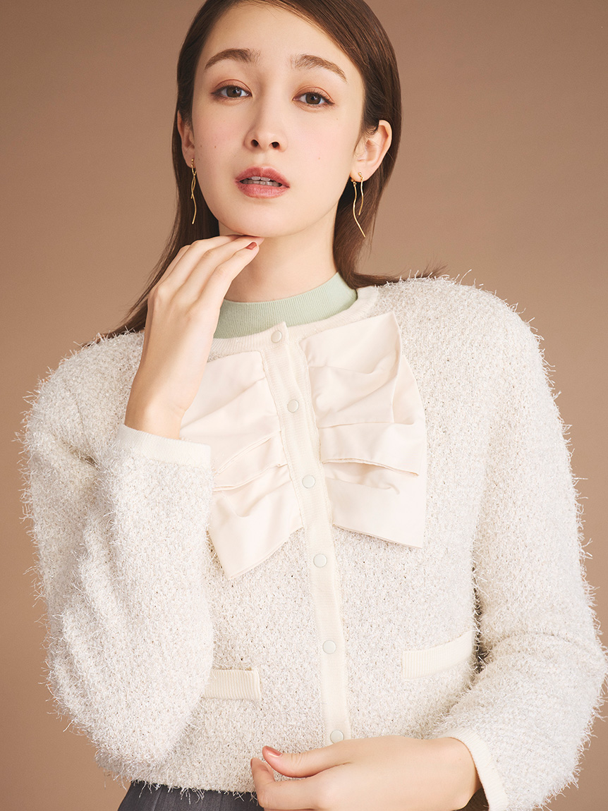 ダブルリボンニットジャケット(ジャケット・ブルゾン)｜OUTER