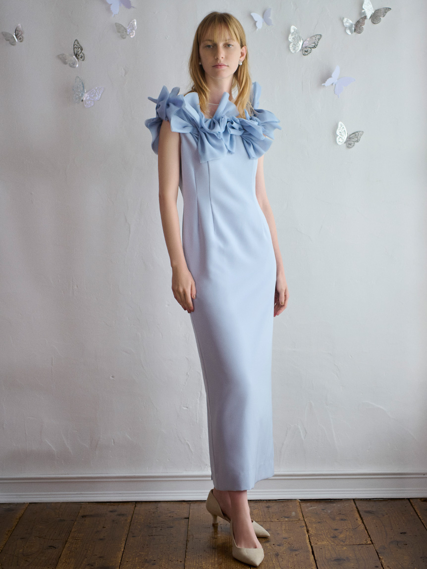 HANAE MORI×CELFORDコラボ】 リボンロングドレス(オケージョンドレス