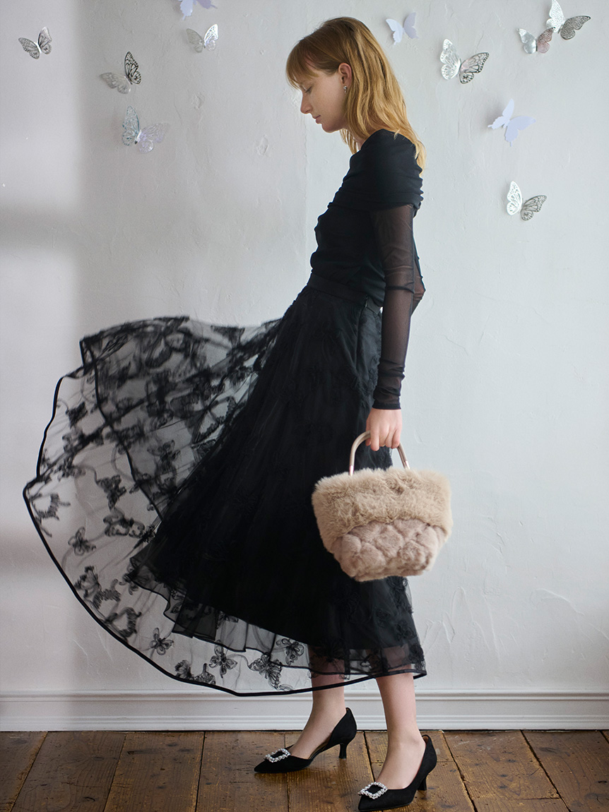 HANAE MORI×CELFORDコラボ】バタフライフレアスカート(SKIRT（スカート