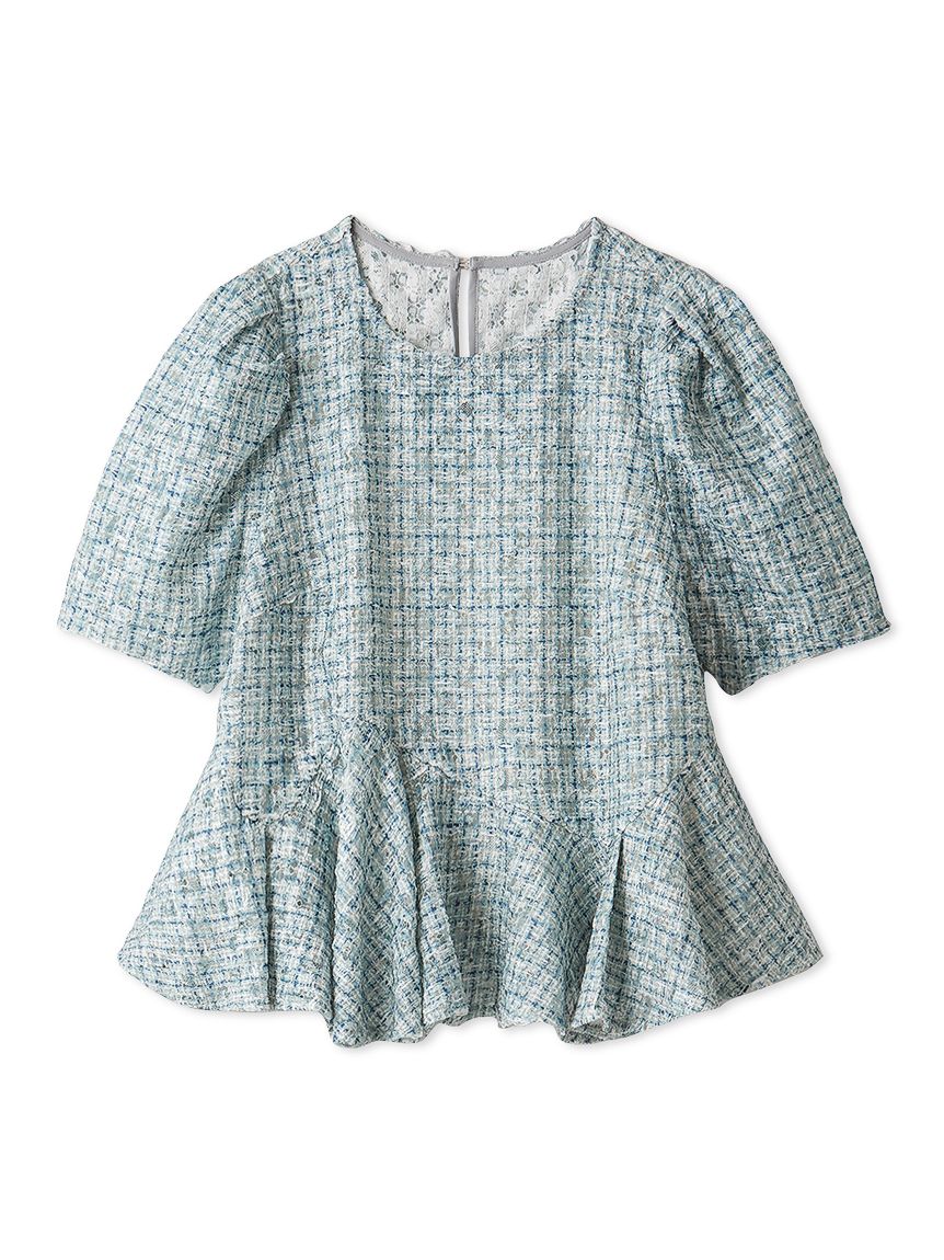 ブラッシュドレースペプラムトップス(ブラウス・シャツ)｜TOPS