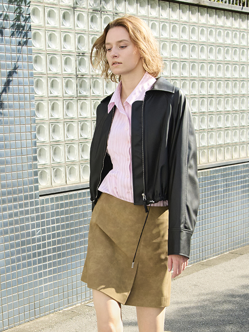 レザーライクアシメタックミニスカート(ミニスカート)｜スカート｜FRAY