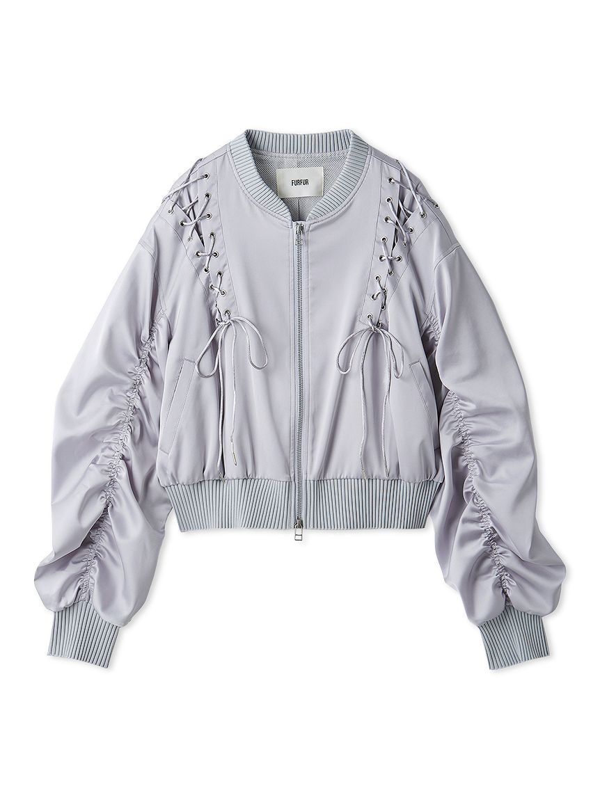 レースアップサテンブルゾン(ジャケット)｜アウター｜FURFUR（ファー