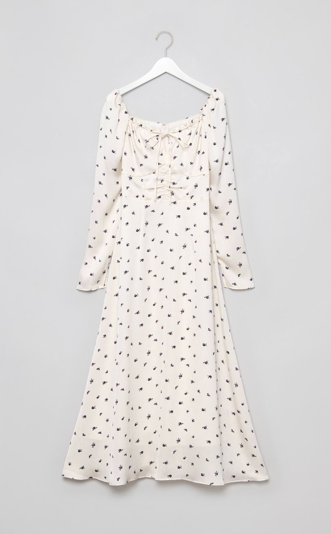 FRAY I.D｜クレープサテンプリントワンピース