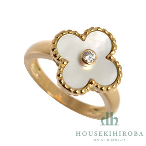 VCARA41152 ヴィンテージアルハンブラ ホワイトシェル・1Pダイヤ