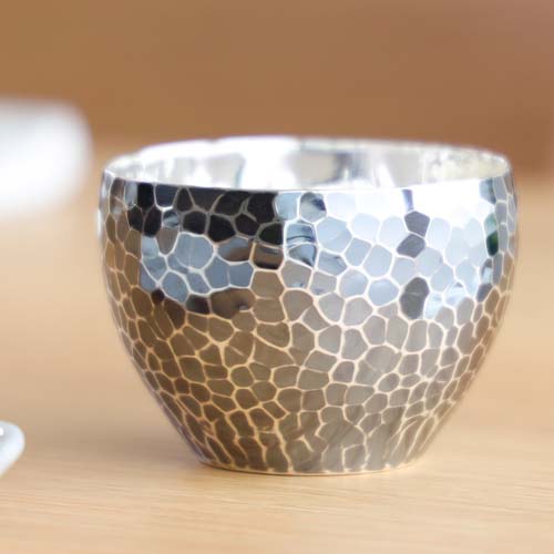 東京銀器森銀器製作所纯银酒杯标准锤目纹傳統工藝品金屬杯子| MUKU工房