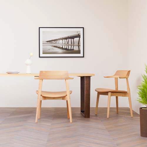 飛騨家具 浜本工芸 アームチェア④ 肘掛け 安楽椅子 楢無垢材 民藝