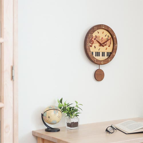 旭川クラフト Pecker 工房ペッカー WF 寄せ木振り子時計 国産クラフト