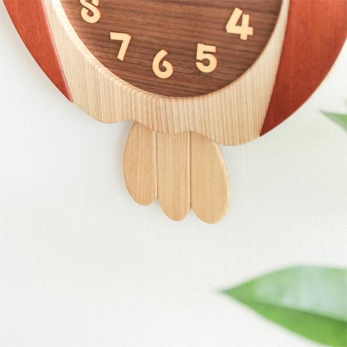 旭川クラフト Pecker 工房ペッカー F60 ふくろう時計 国産クラフト