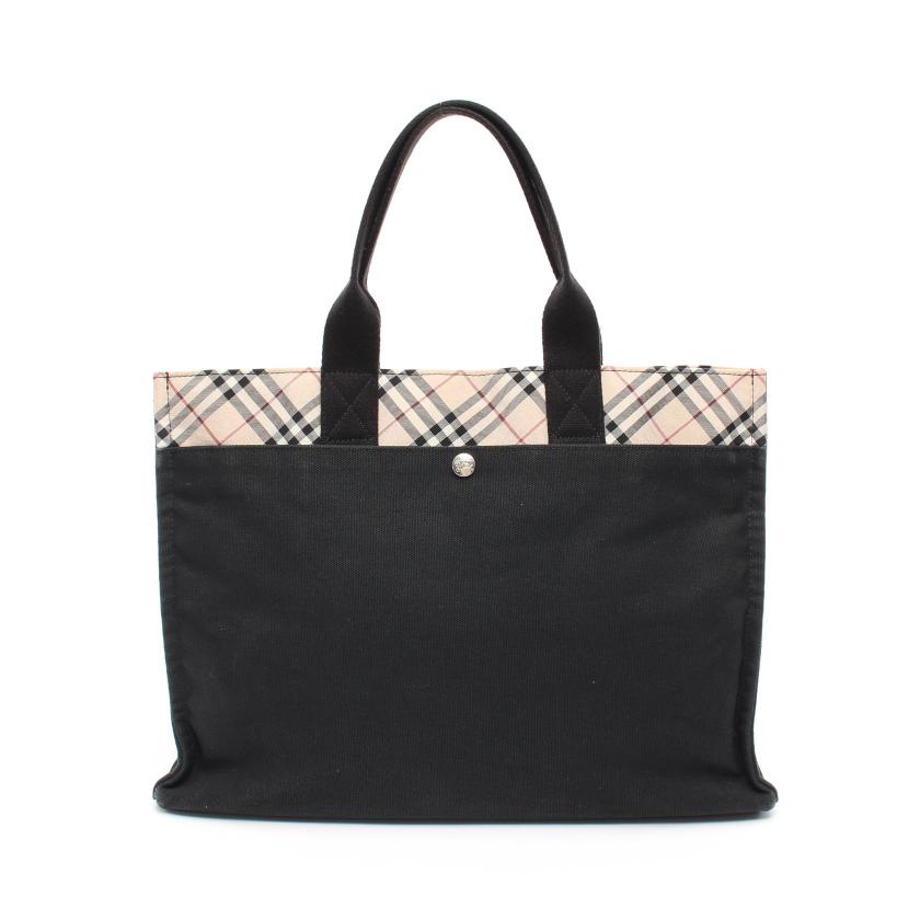 BURBERRY ブラックレーベル ノバチェック トートバッグ レザー使い