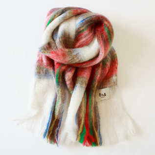 モヘアチェックマフラー／MANTAS EZCARAY（マンタス エスカライ