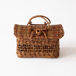別注】屋根付きあけびバスケット 編みショルダー付き／宮本工芸