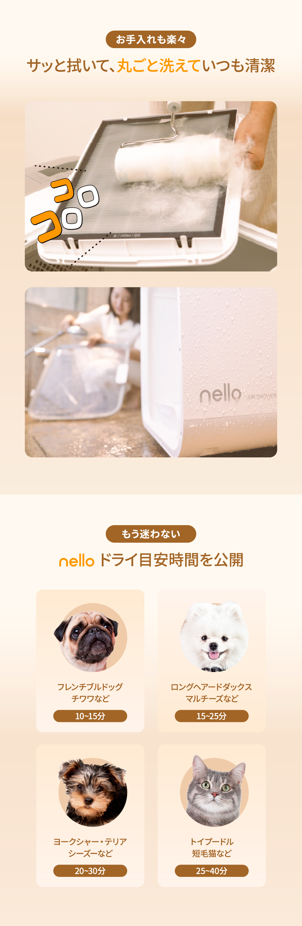 nello ペットドライルーム＋Deo 獣医師共同開発 NEWモデル 脱臭モード