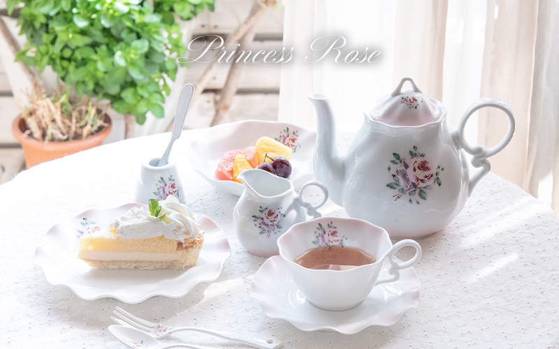 イマン プリンセスローズブルー ジャグ ポット 花柄 Imane ホーロー