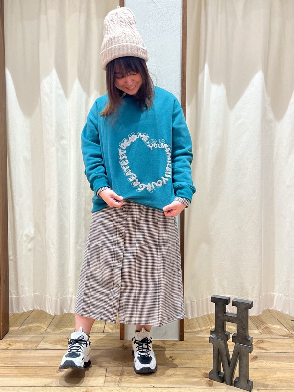 ≪SALE≫Dear me ハート相良刺繍裏起毛チュニック – HEART MARKET